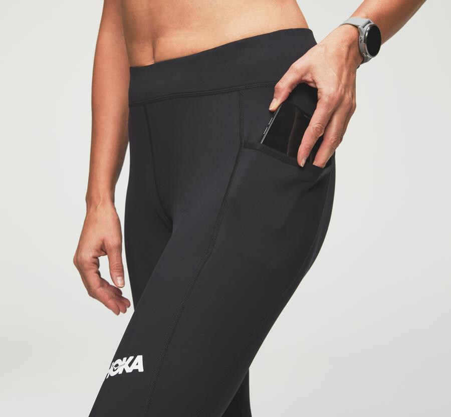 Hoka One One Nohavice Damske Čierne - Performance Crop Tight - 50921-IWVK